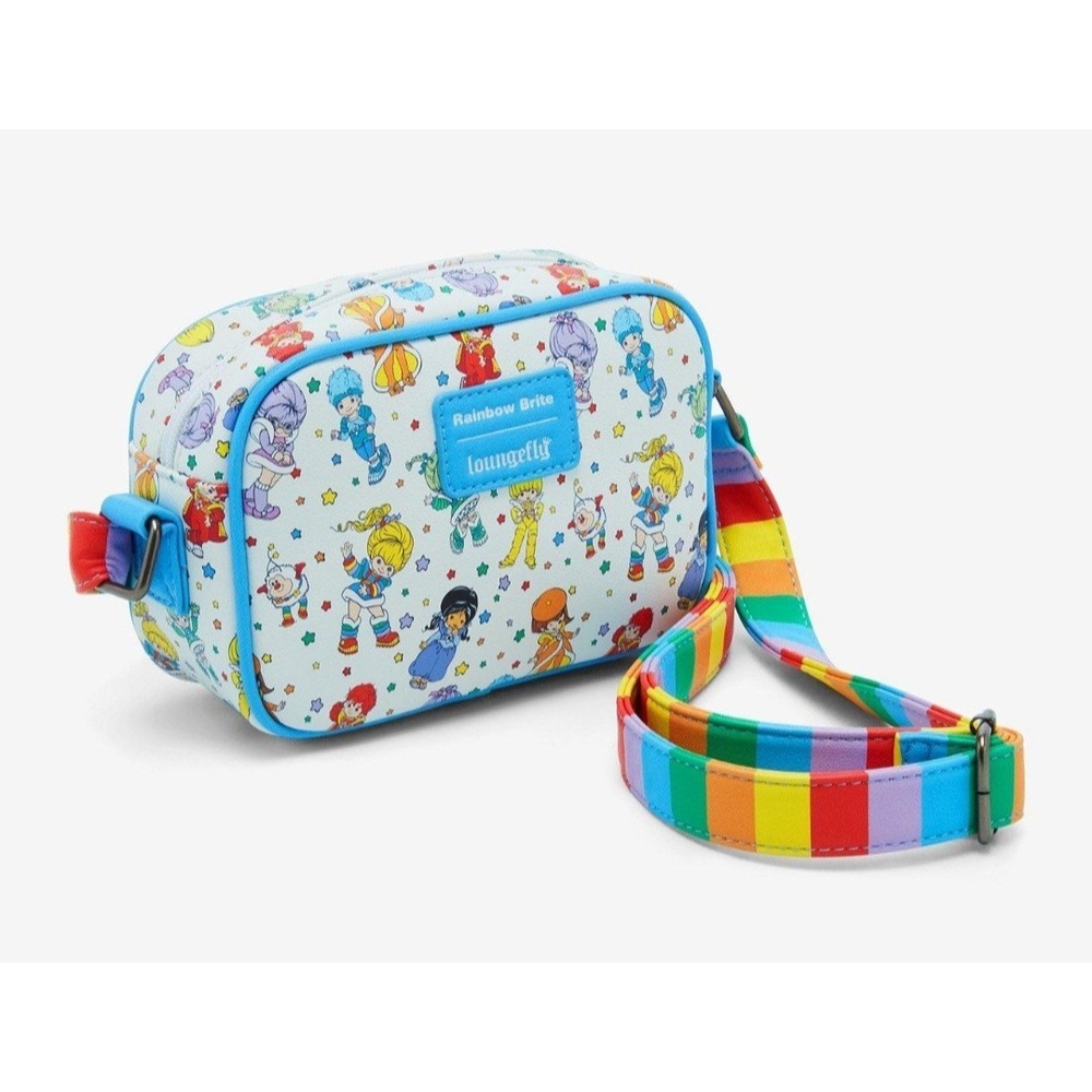 Loungefly Rainbow Brite & Friends Camera Crossbody Bag Rainbow Strap Retro NEW - Picture 2 of 4